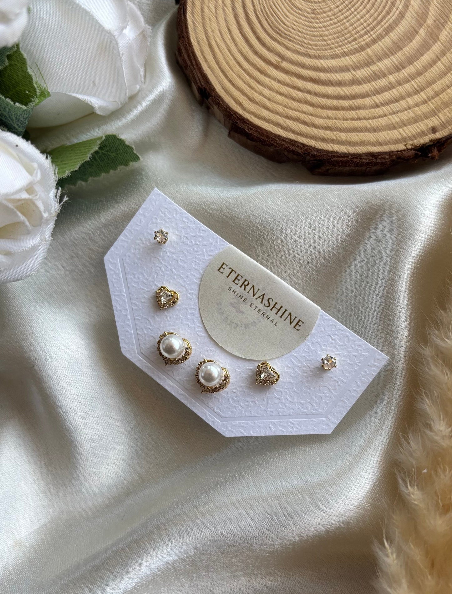 Anti tarnish gold plated earring set