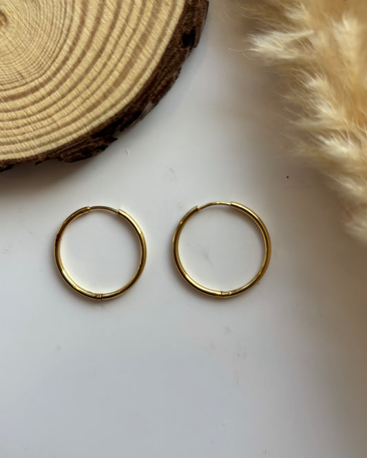 Anti tarnish gold plated hoop earrings