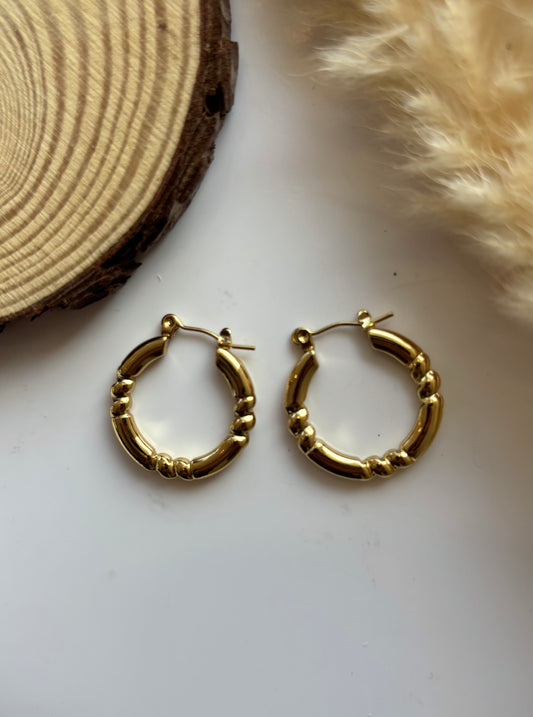 Anti tarnish gold plated hoop earrings