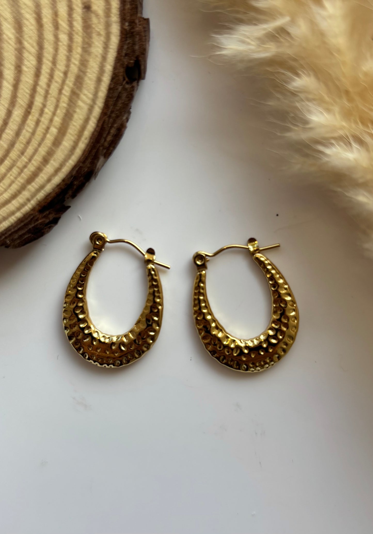Anti tarnish gold plated hoop earrings