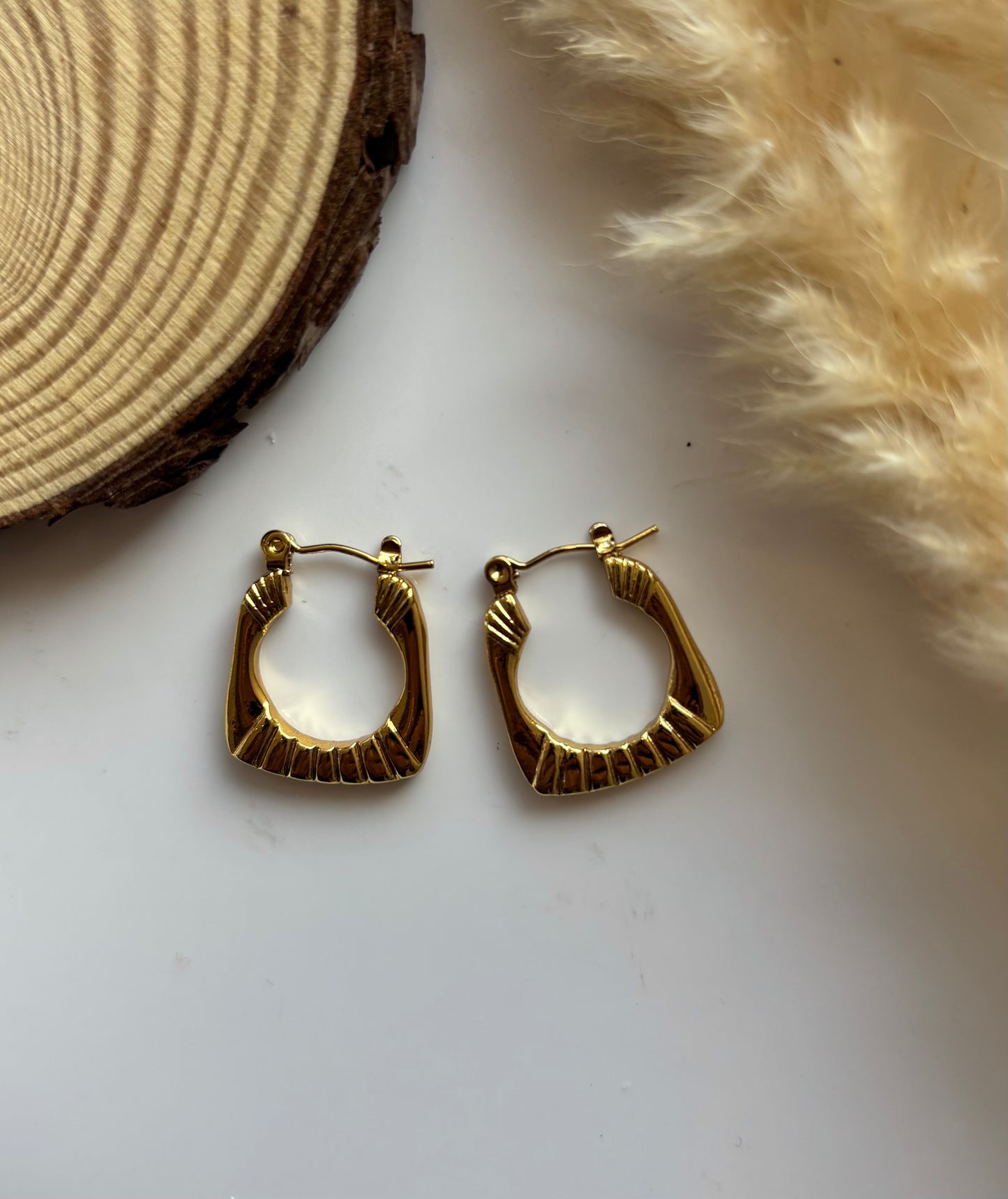 Anti tarnish gold plated hoop earrings