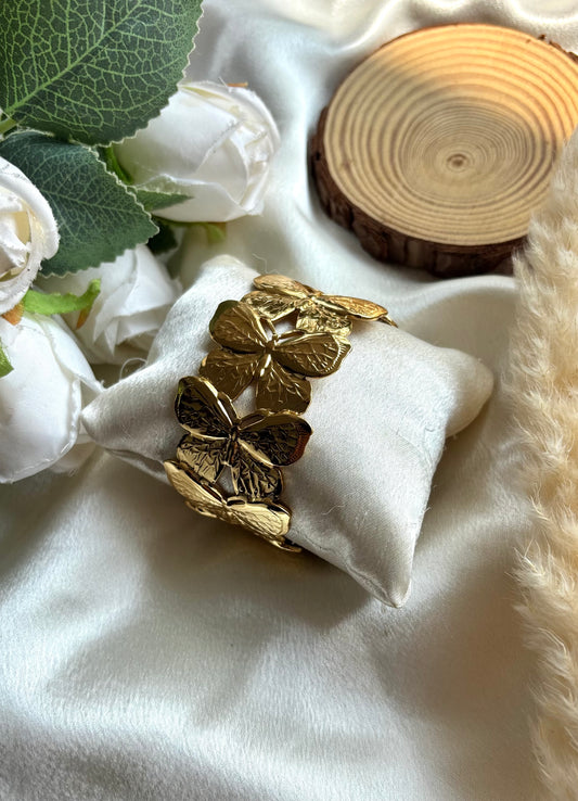 Anti tarnish gold plated cuff bangle