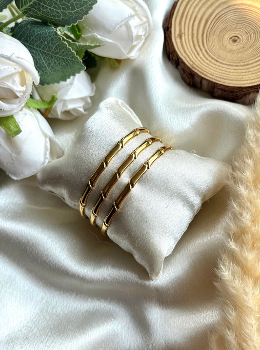 Anti tarnish gold plated cuff bangle