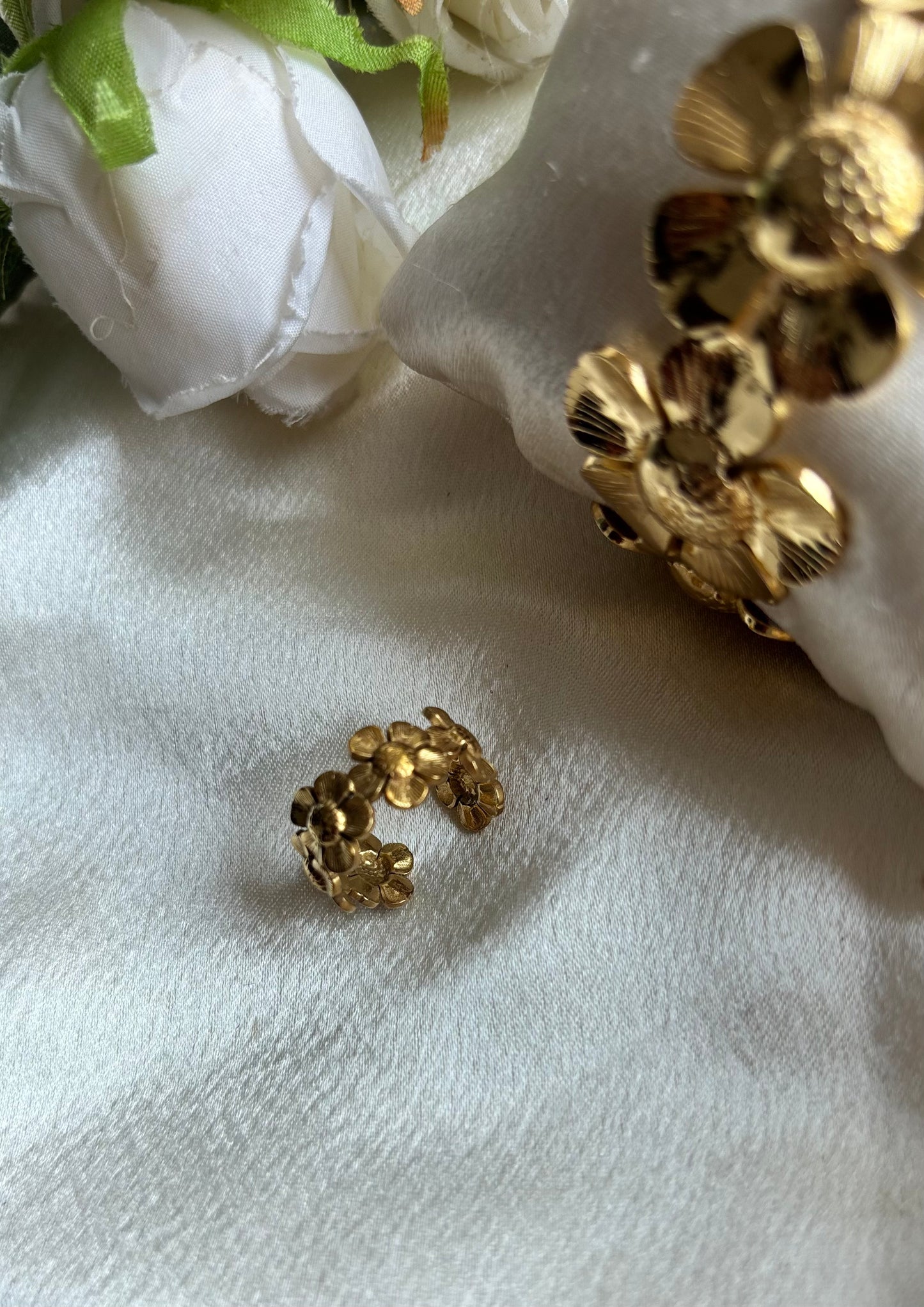 Anti tarnish gold plated adjustable cuff bangle+ring