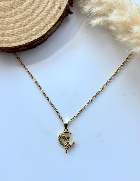 Anti tarnish gold plated angel pendant