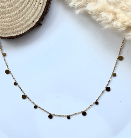 Anti tarnish gold plated coin necklace