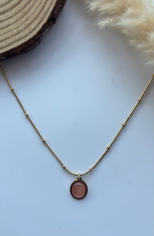 Anti tarnish gold plated gem stone pendant