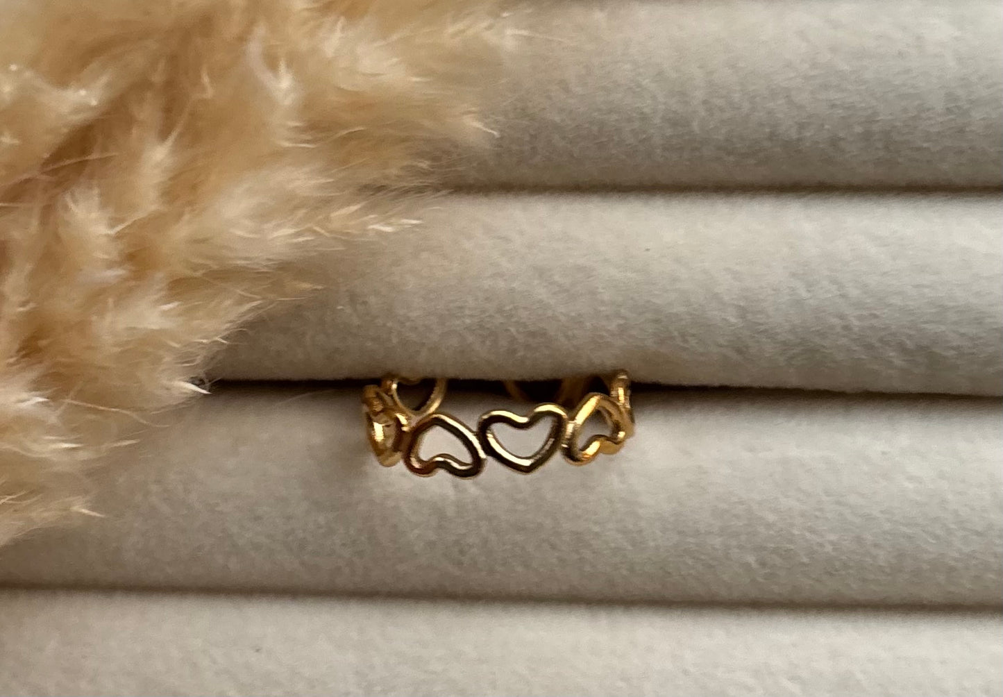 Anti tarnish gold plated adjustable ring