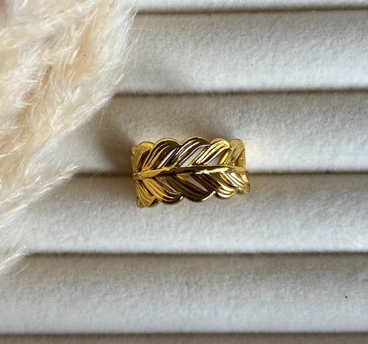Anti tarnish gold plated adjustable ring