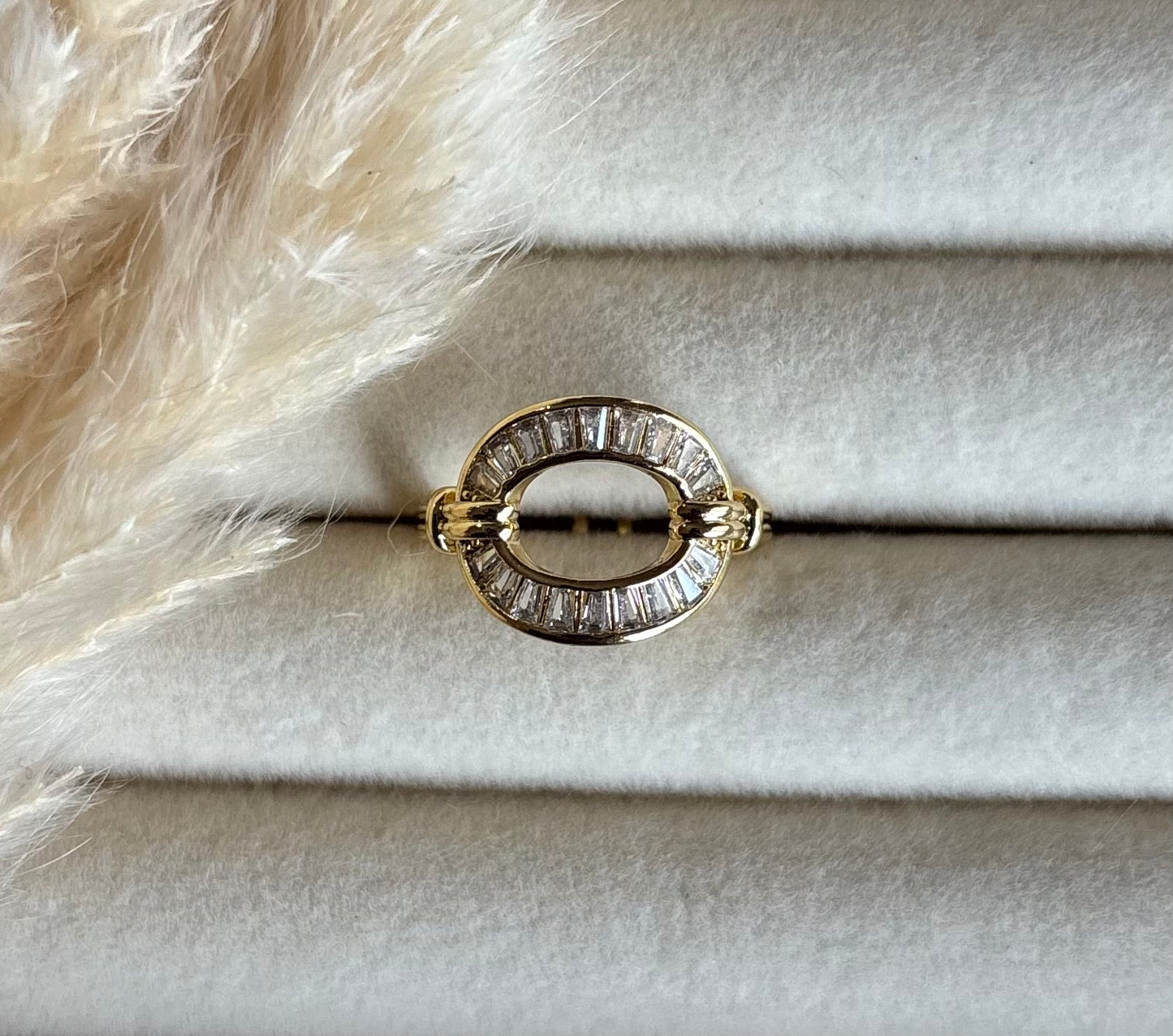 Anti tarnish gold plated adjustable ring