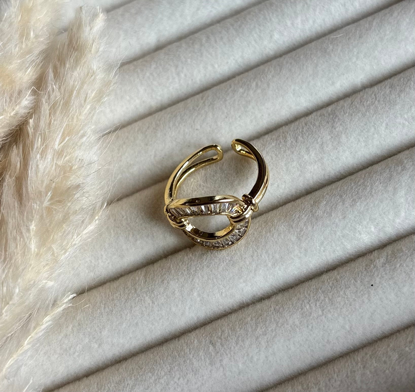 Anti tarnish gold plated adjustable ring