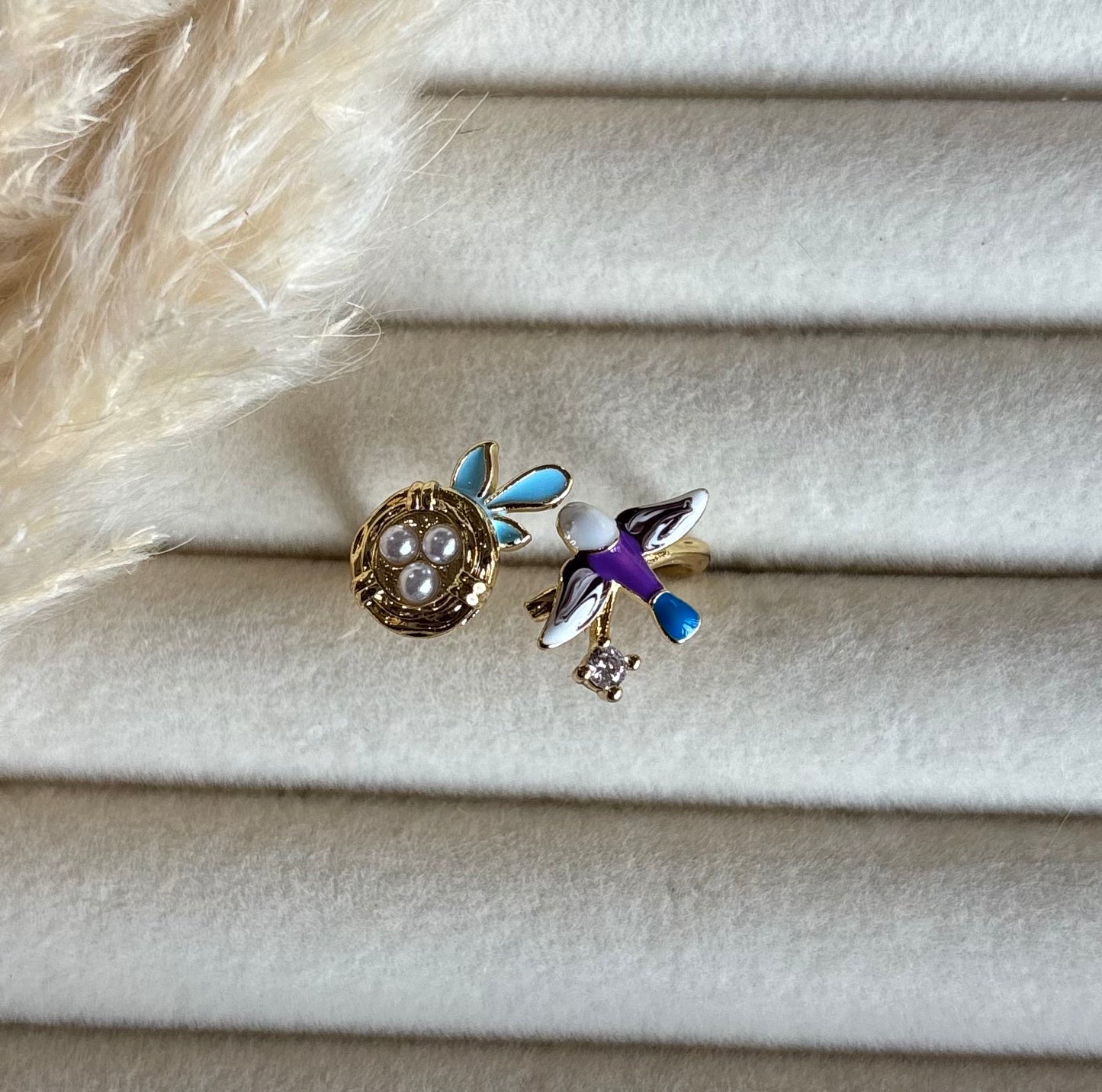 Anti tarnish gold plated adjustable ring