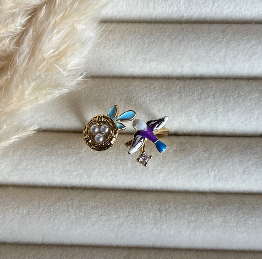 Anti tarnish gold plated adjustable ring