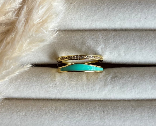 Anti tarnish gold plated adjustable ring