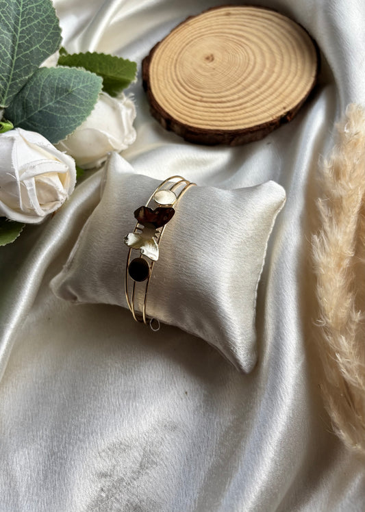 Anti tarnish gold plated bangle adjustable