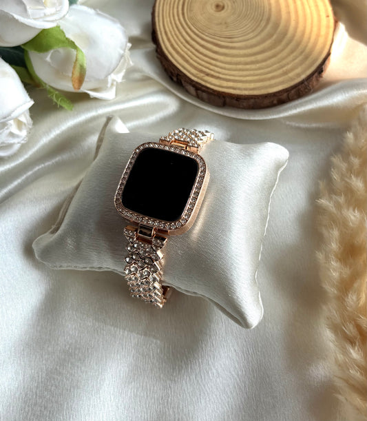 Rose gold sqaure digital watch