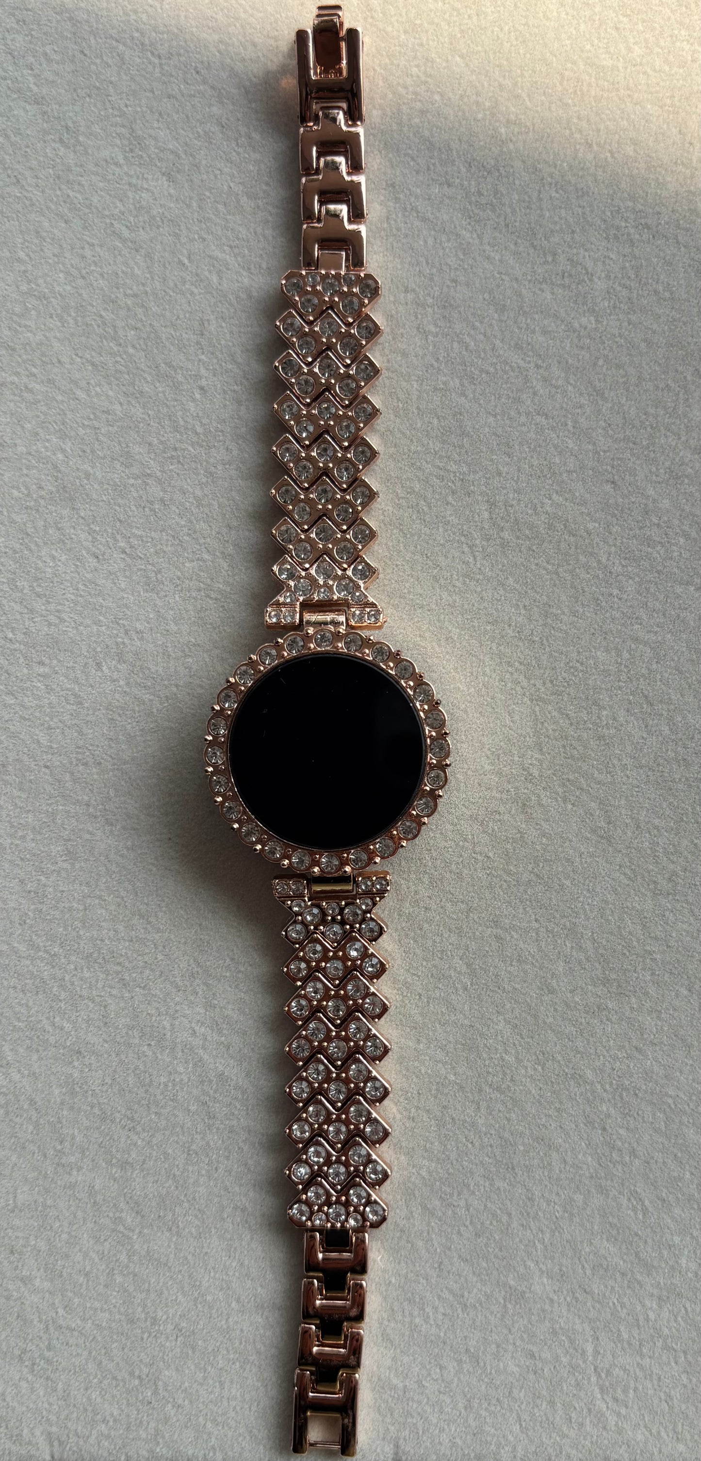 Rose gold round digital watch