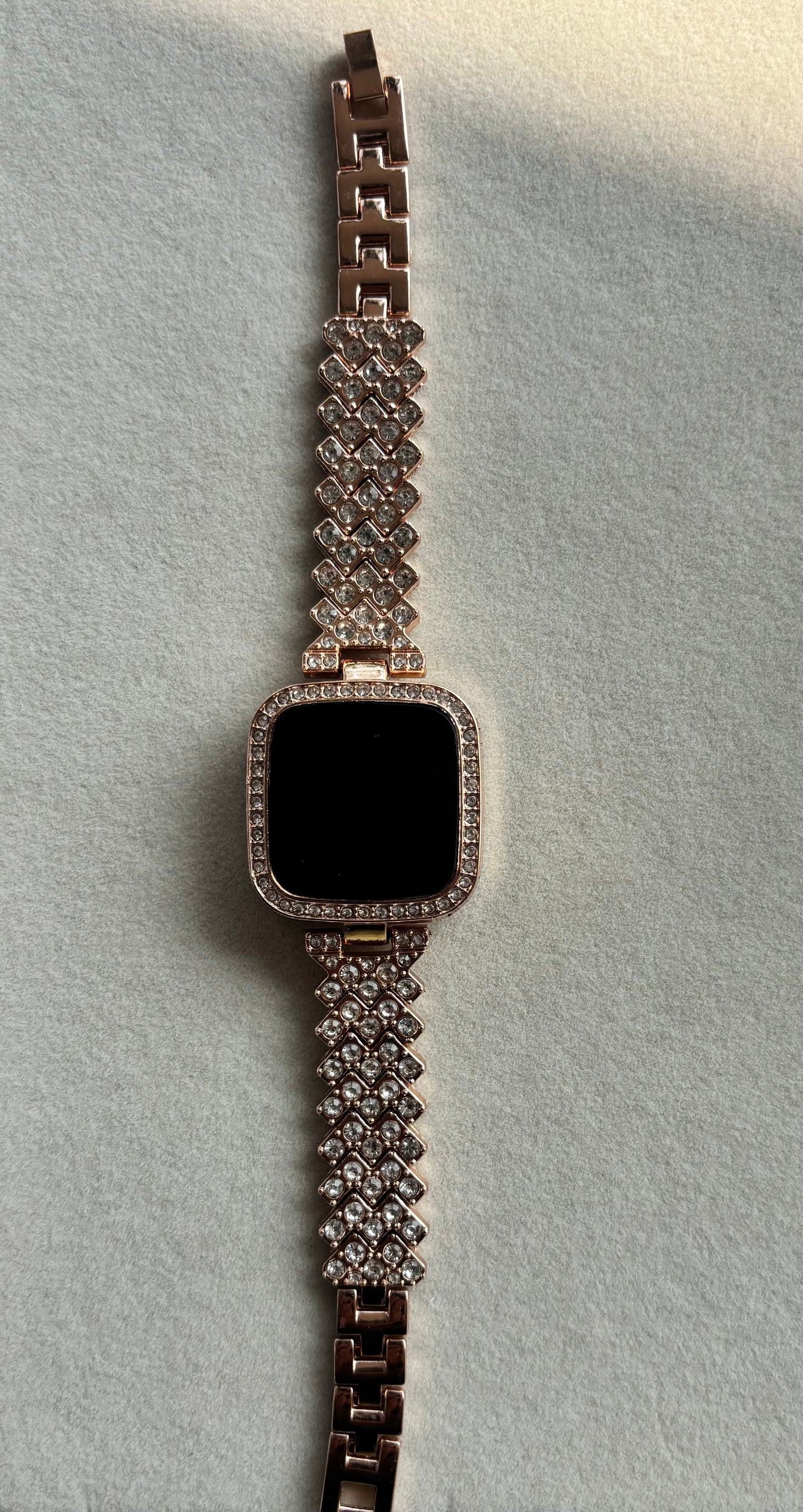 Rose gold sqaure digital watch