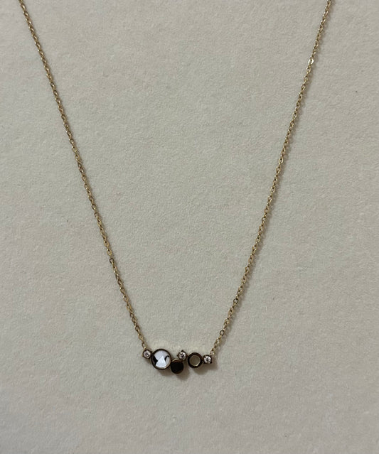 Anti tarnish gold plated marble stone necklace