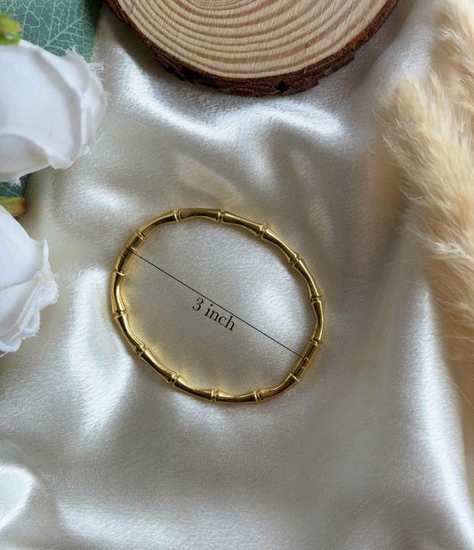 Anti tarnish Gold plated bamboo bangle