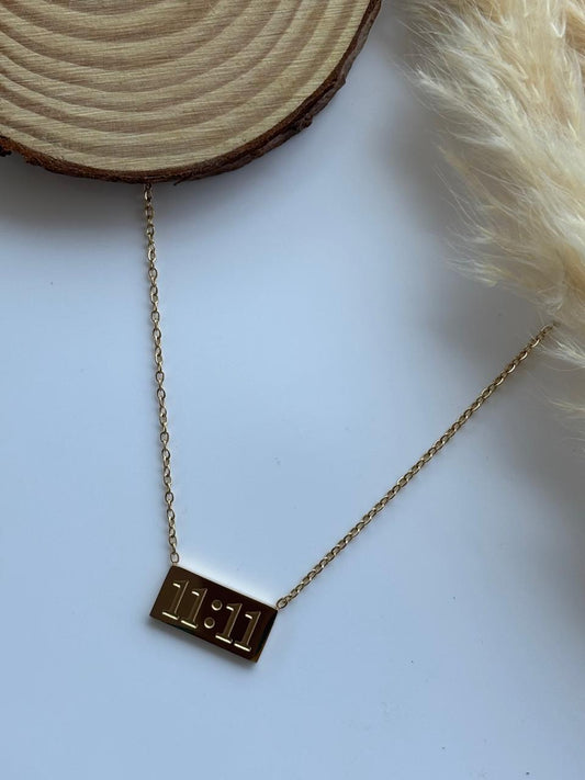 Anti tarnish gold plated 11:11 pendent